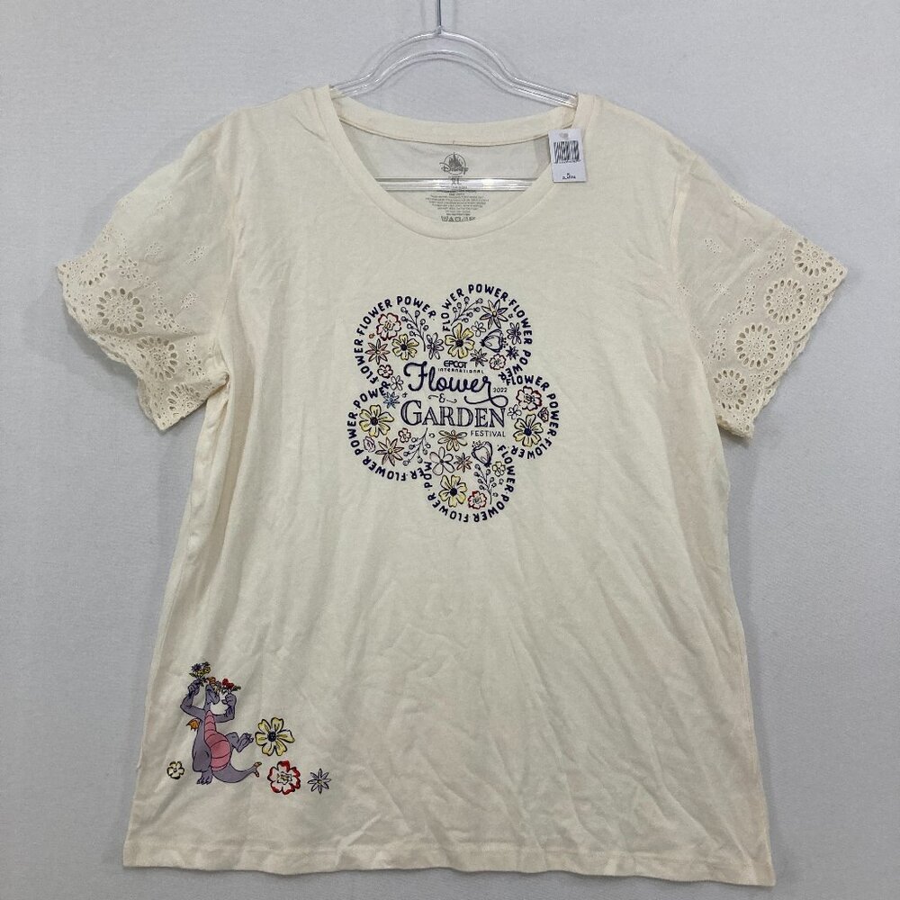 New Disney Park size XL Epcot Flower Garden Festival Short Sleeve Casual Tee